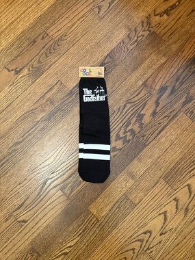 Black Crew Socks with White Stripes
